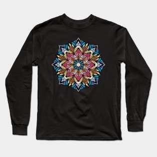 t-shirt design featuring an intricate mandala design with floral elements, detailed illustrations, and vibrant colors2 Long Sleeve T-Shirt